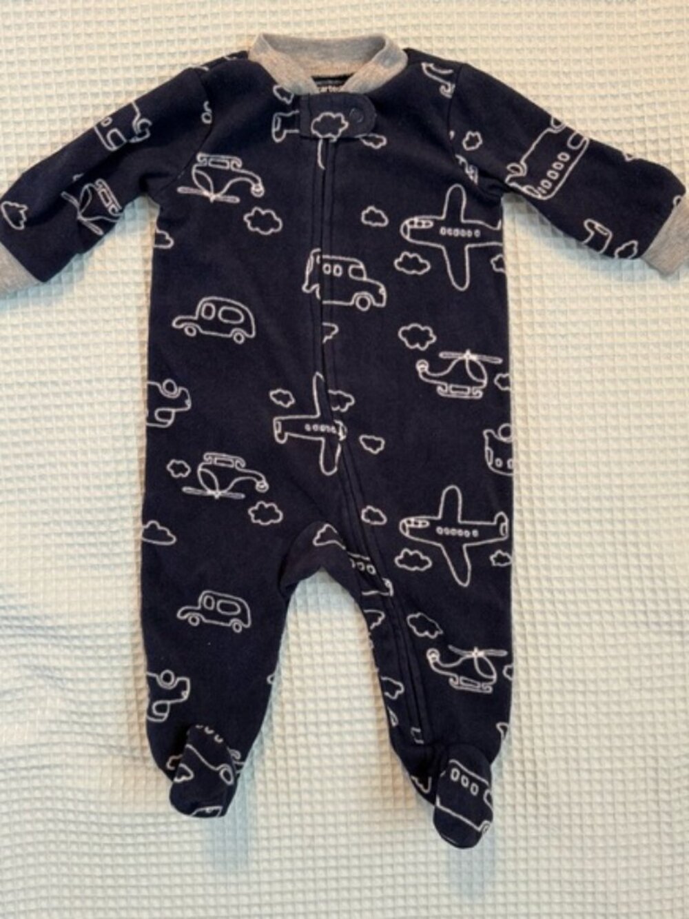 Carter's Navy Blue One Piece with Gray Accents